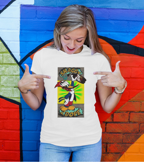 Shaggy 2 Dope Holding Bottle With Woodpecker Illustration From The Shaggy Show T-Shirt