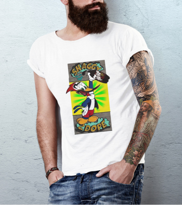 Shaggy 2 Dope Holding Bottle With Woodpecker Illustration From The Shaggy Show T-Shirt