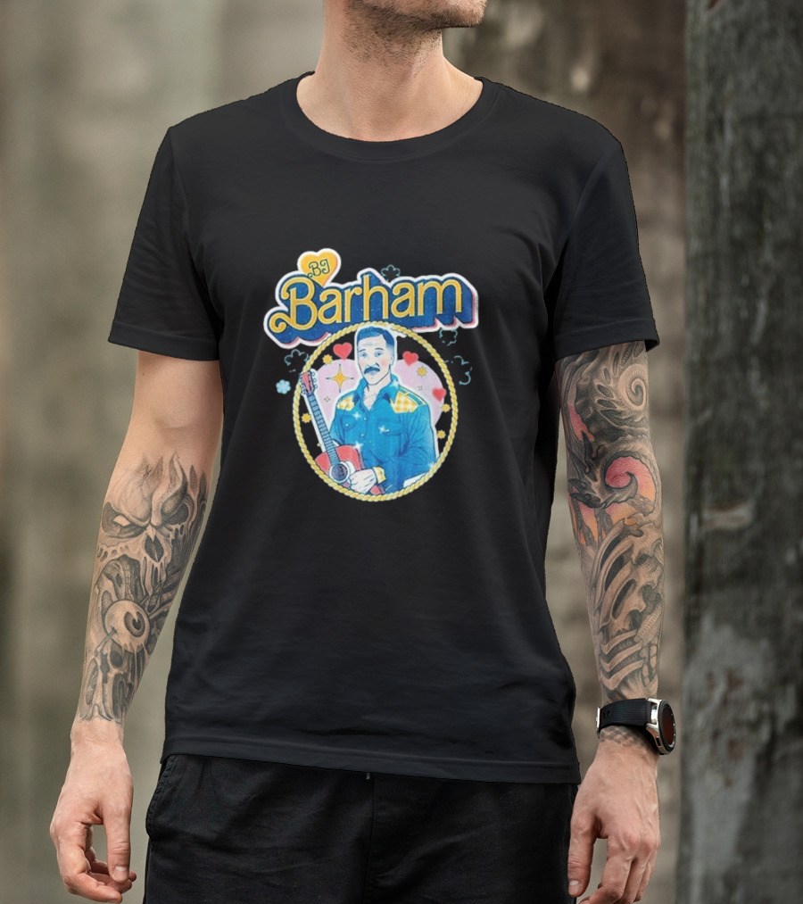 BJ Barham American Aquarium Barbie Heart Guitar Retro T-Shirt