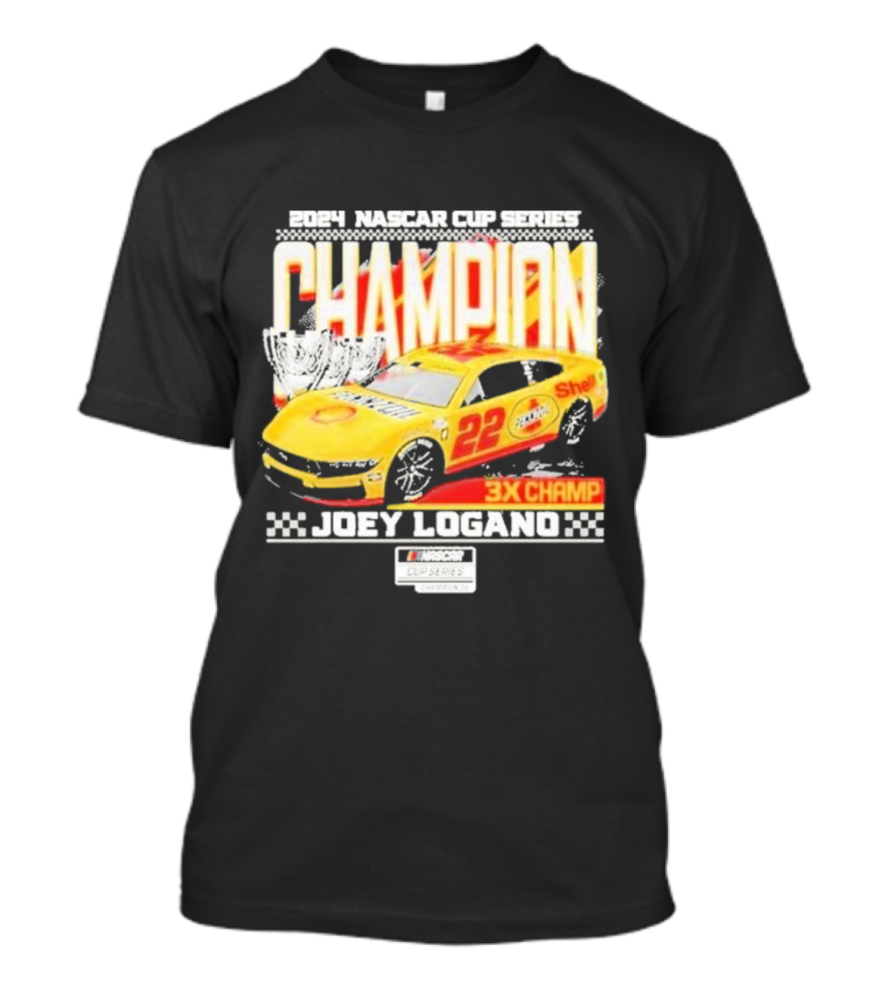 Joey Logano 2024 NASCAR Cup Series Champion 3X Champ Team Penske Car T-Shirt