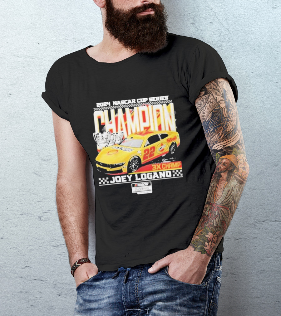 Joey Logano 2024 NASCAR Cup Series Champion 3X Champ Team Penske Car T-Shirt