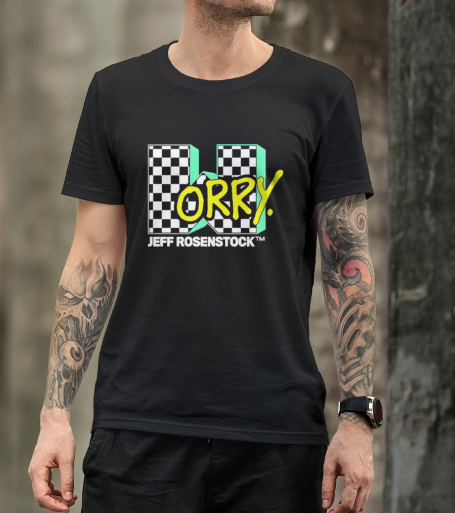 Poison City Records Worry Jeff Rosenstock Checkerboard T-Shirt