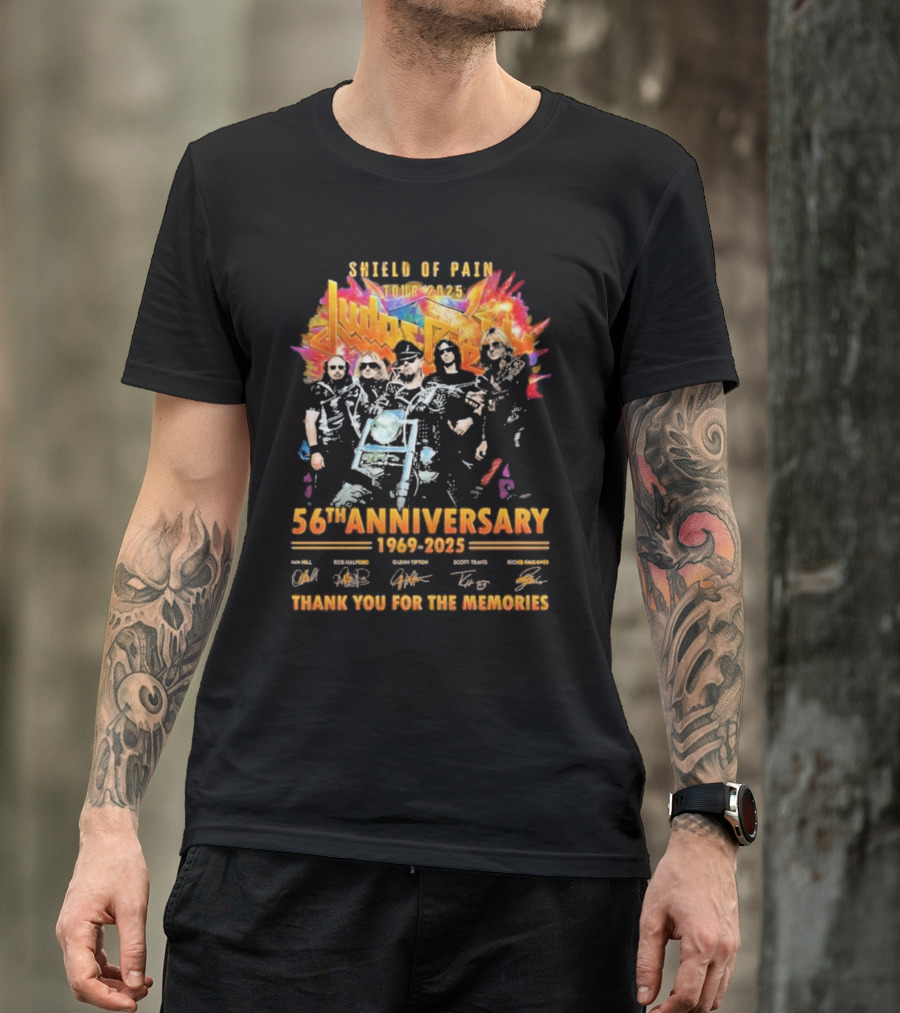 Shield Of Pain Tour 2025 Judas Priest 56th Anniversary 1969-2025 Thank You For The Memories T-Shirt