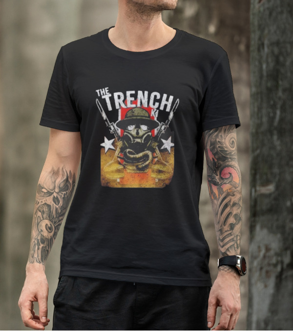 The Fat Electrician The Trench King Soldier Gas Mask Stars T-Shirt