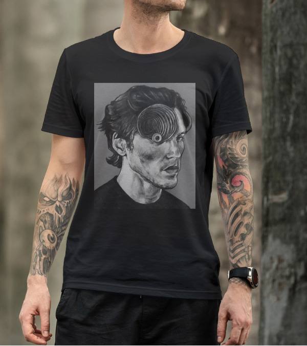 Ceo Of Jermart Jerma Uzumaki Manga Style Portrait Optical Illusion T-Shirt
