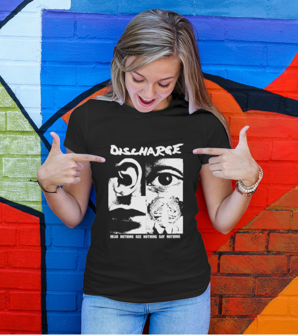 Discharge Hear Nothing See Nothing Say Nothing Band Iconic T-Shirt