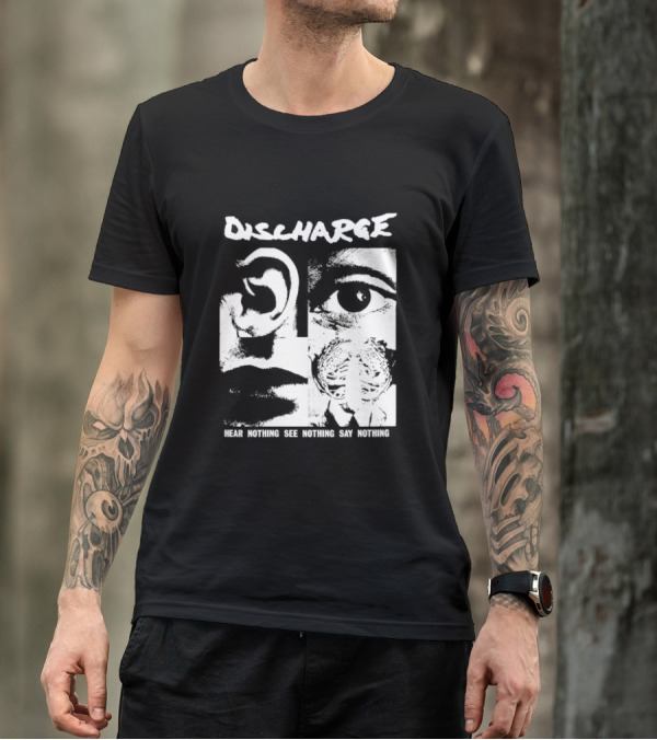 Discharge Hear Nothing See Nothing Say Nothing Band Iconic T-Shirt