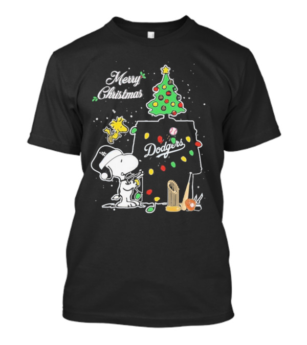 Merry Christmas Dodgers Snoopy Woodstock 2024 Fans T-Shirt