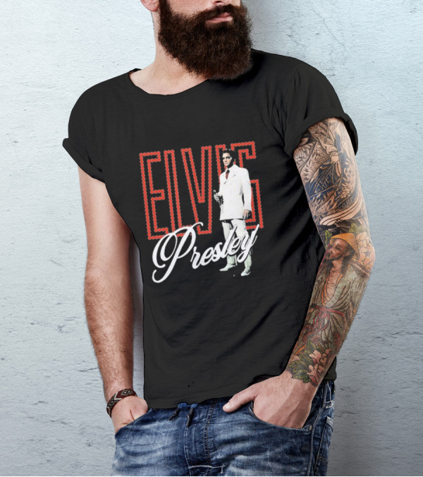 Elvis Presley White Suit Retro Lights T-Shirt