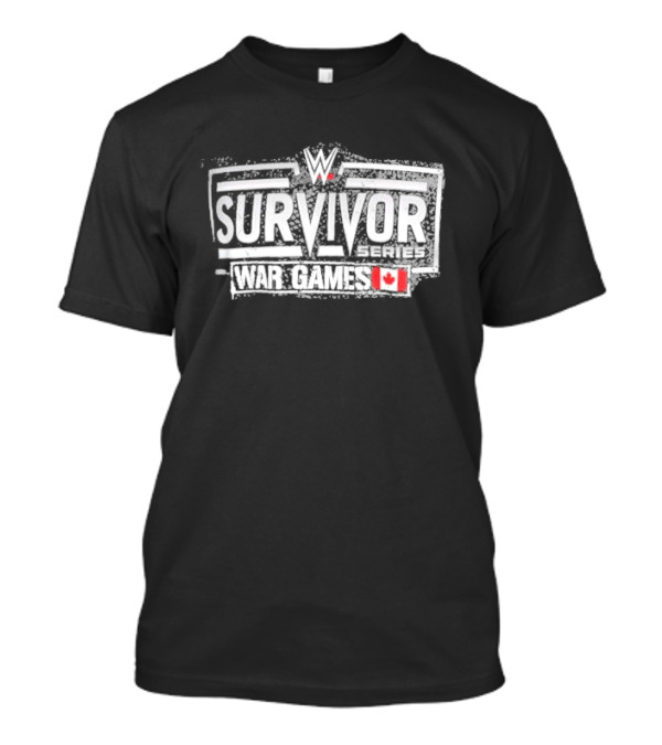 WWE Survivor Series War Games 2024 Youth ProSphere Black Canada Flag T-Shirt