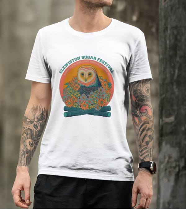 Clewiston Sugar Festival March 14-15 2025 Civic Park Clewiston FL Owl And Flowers T-Shirt
