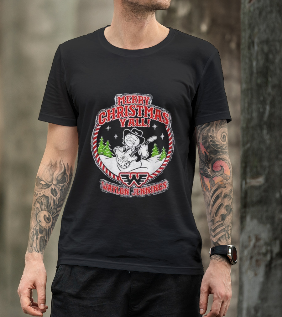 Merry Christmas Y'all Waylon Jennings T-Shirt