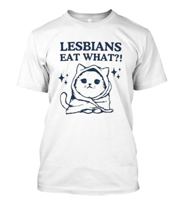 Lesbians Eat What Cat Wrapped In Blanket With Stars T-Shirt