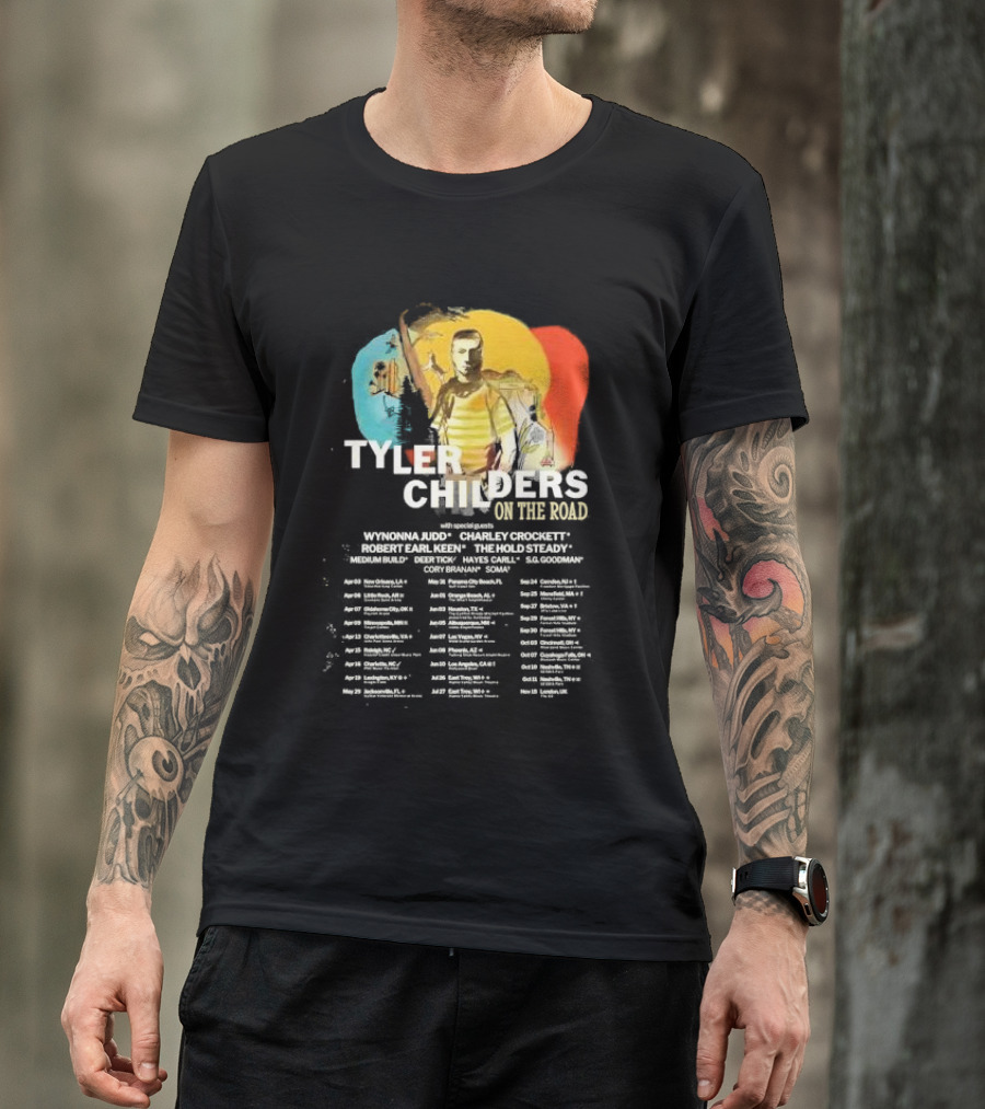 Tyler Childers On The Road Tour 2025 With Special Guests Wynonna Judd Charley Crockett Robert Earl Keen The Hold Steady T-Shirt