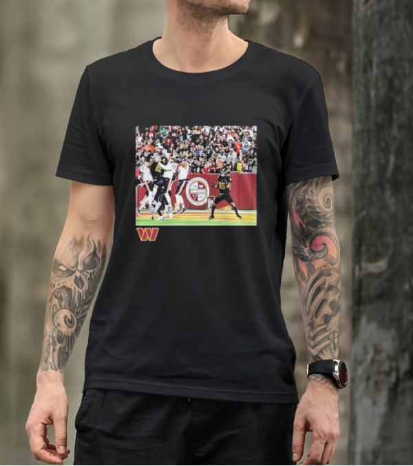 Washington Commanders Noah Brown Black NFL Flash Features Week 8 Action Scene T-Shirt