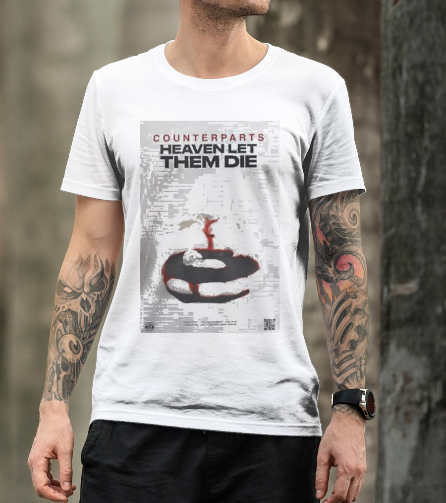 Counterparts Heaven Let Them Die EP Cover Glitch Effect Blood T-Shirt