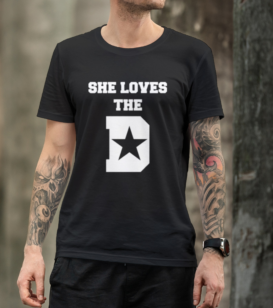 She Loves The D Star Logo Dallas Texas Pride T-Shirt