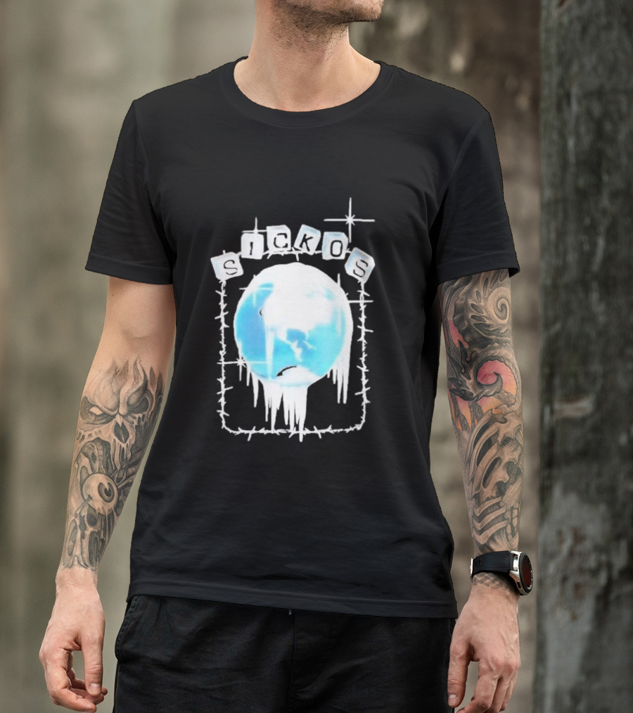 Zero Sickos Ice World With Barbed Wire T-Shirt