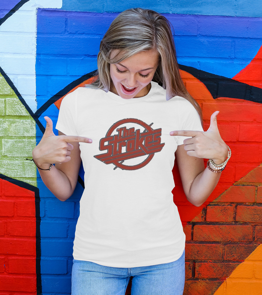 The Strokes Vintage Distressed Red Circle Magna Classic T-Shirt