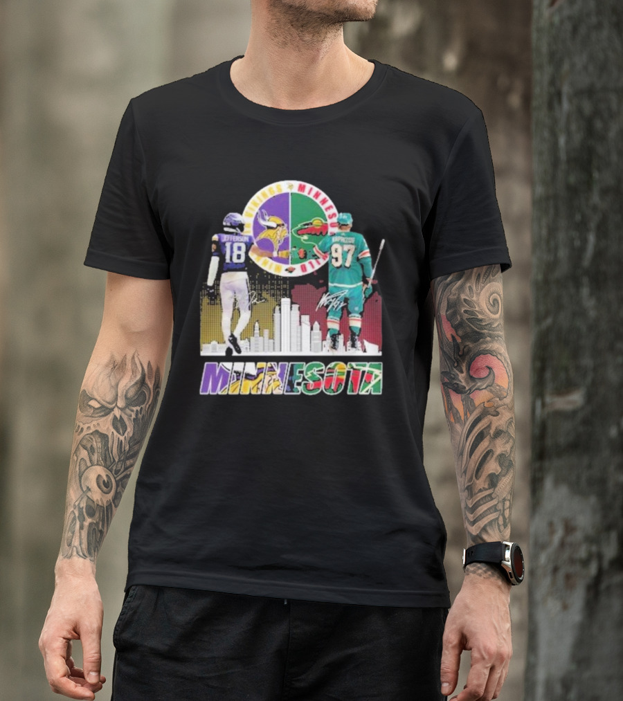 Minnesota Vikings Justin Jefferson Minnesota Wild Kirill Kaprizov Minnesota Proud T-Shirt