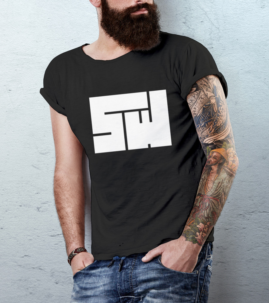 Sw Minimal Second Wind Puzzle Style Monogram T-Shirt