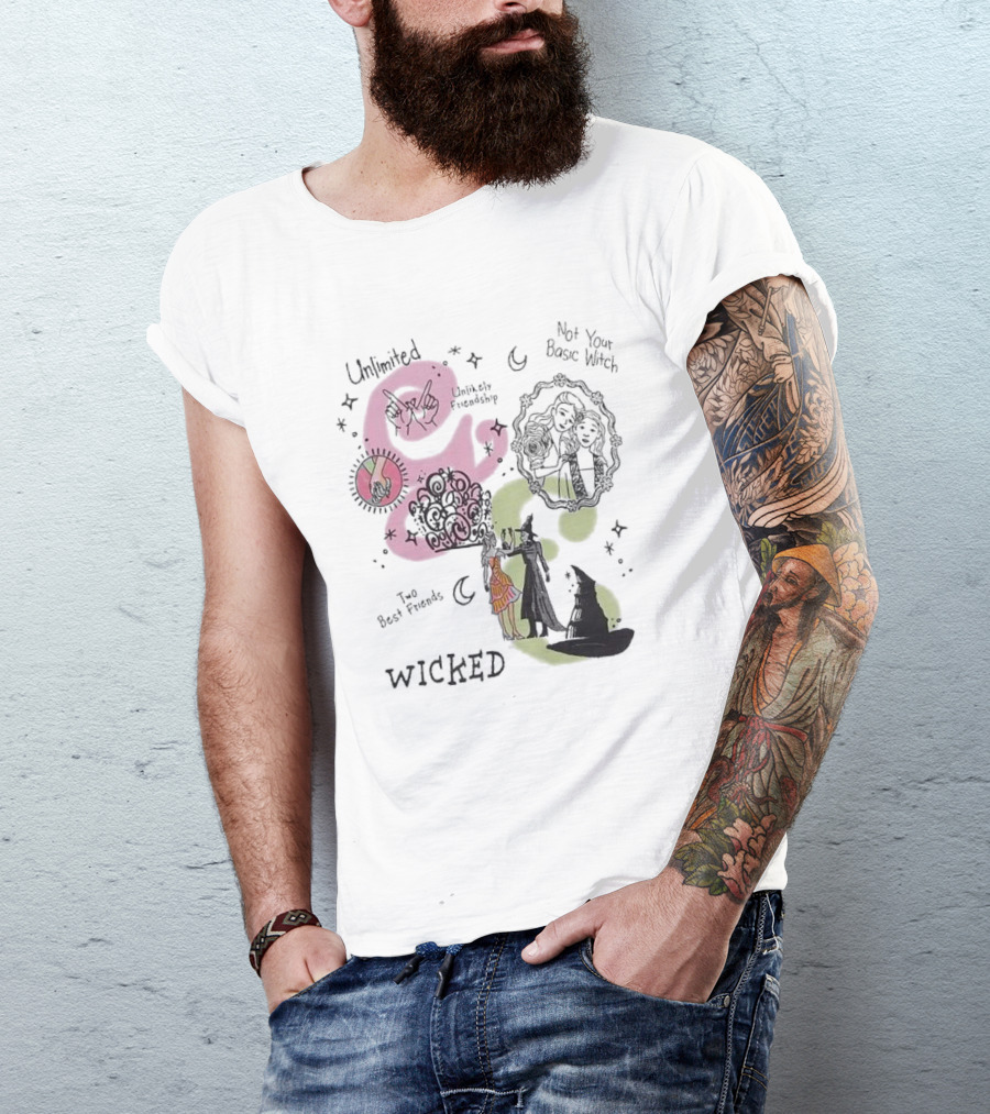 Unlimited Not Your Basic Witch Two Best Friends Wicked Unlikely Friendship T-Shirt