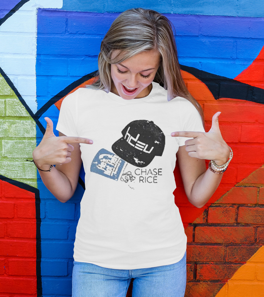 CHASE RICE HDEU Gear Hat And Blue He’s Not Here Text T-Shirt