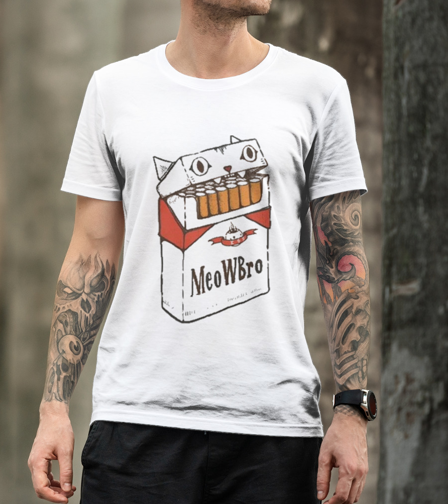 K45ink MeoWBro Cat Cigarette Pack T-Shirt