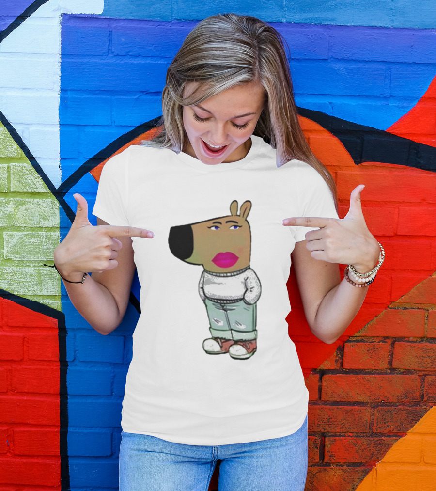 I’m Just A Chill Girl With Cartoon Dog Figure T-Shirt