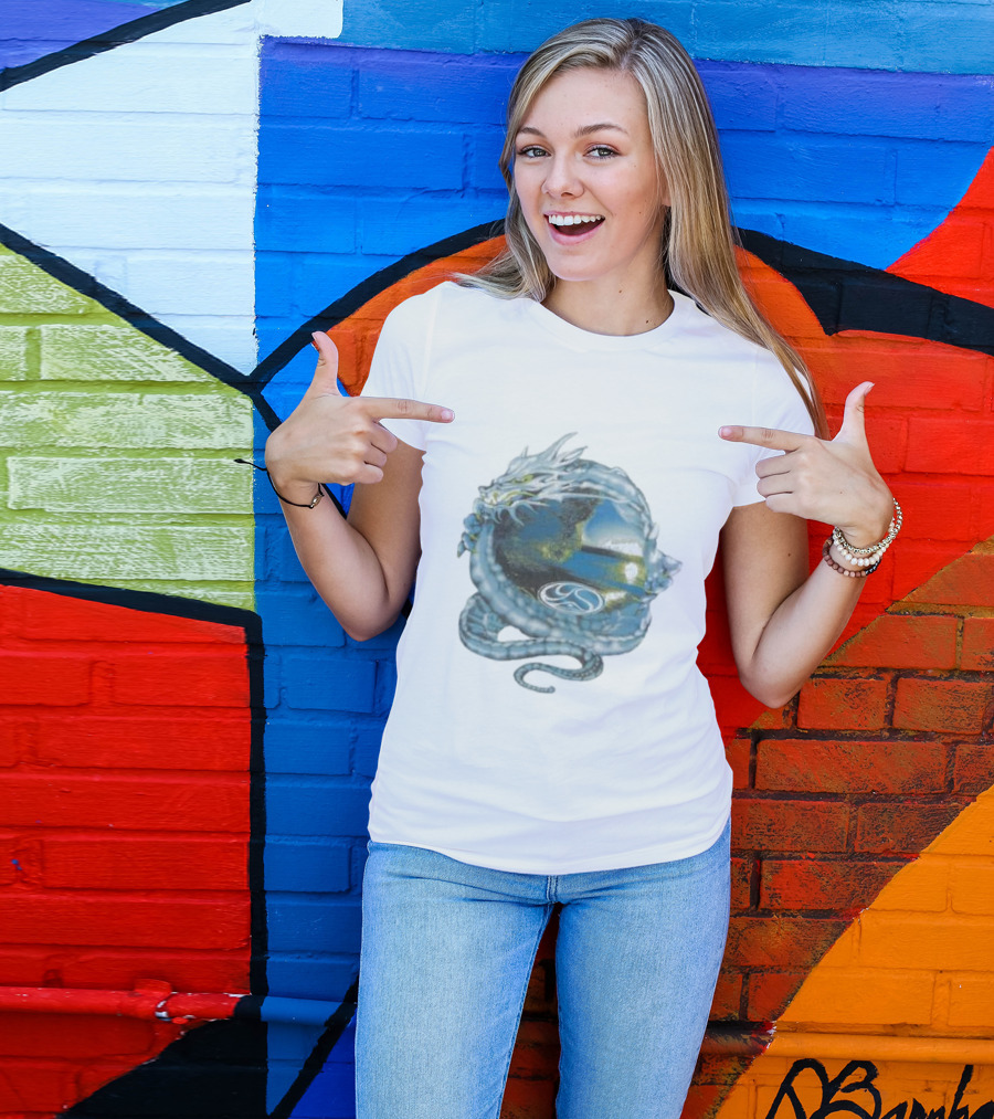 Yardsale Wave Serpent Dragon Landscape Sphere T-Shirt