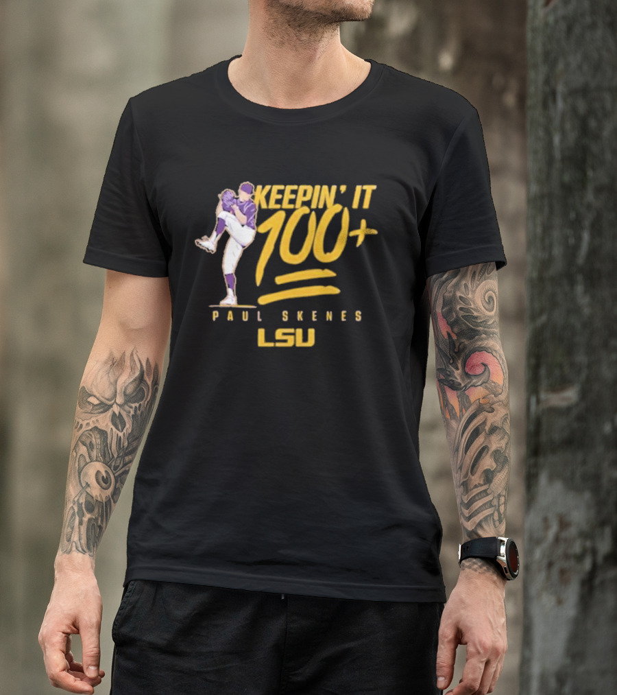 Keepin’ It 100+ Paul Skenes LSU Baseball T-Shirt