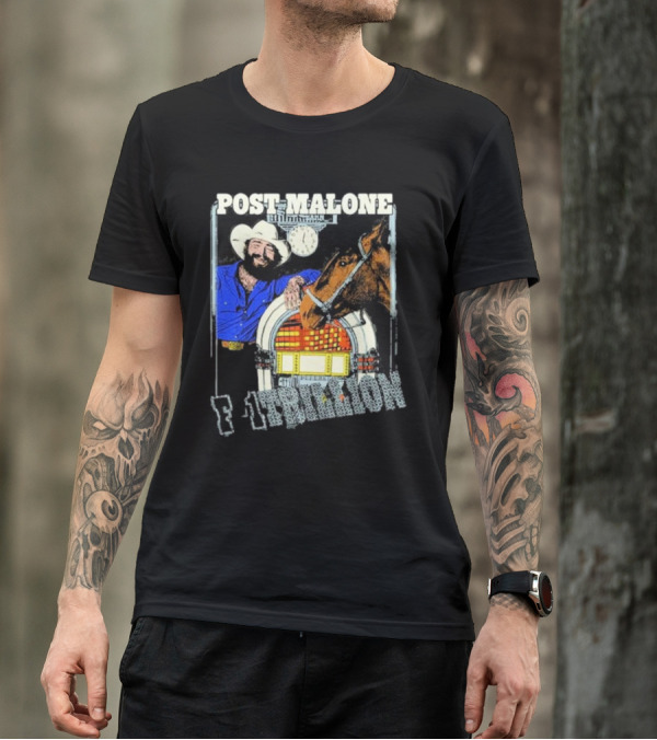 Post Malone F-1 Trillion Juke Box Cowboy And Horse Scene T-Shirt