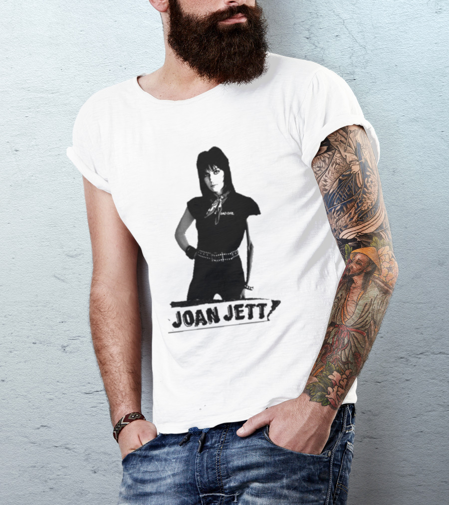 Joan Jett Crimson And Clover Photo Joan Jett Black And White Image T-Shirt