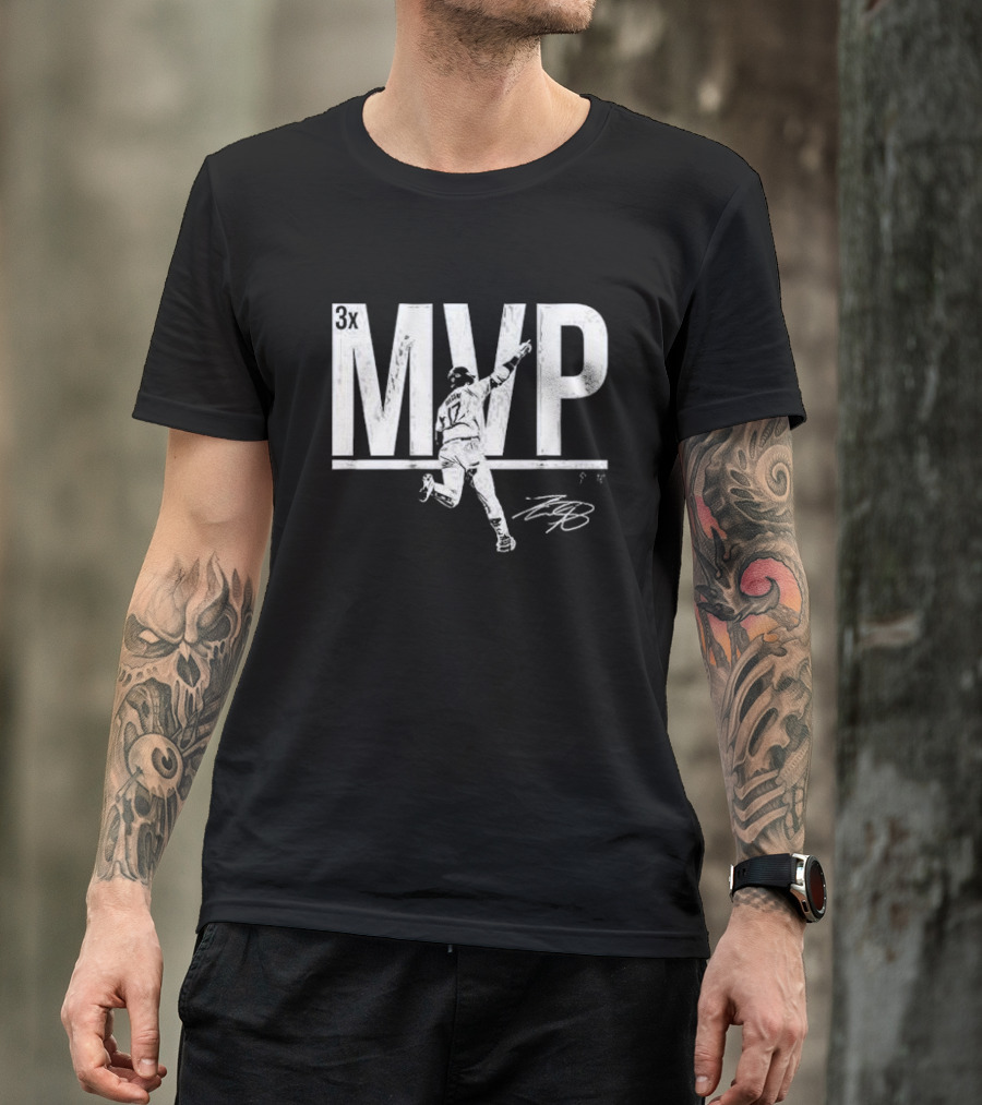 Shohei Ohtani 3x MVP 17 Signature T-Shirt