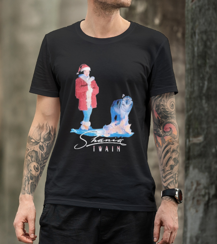 Shania Twain Holiday Santa Suit And Wolf T-Shirt