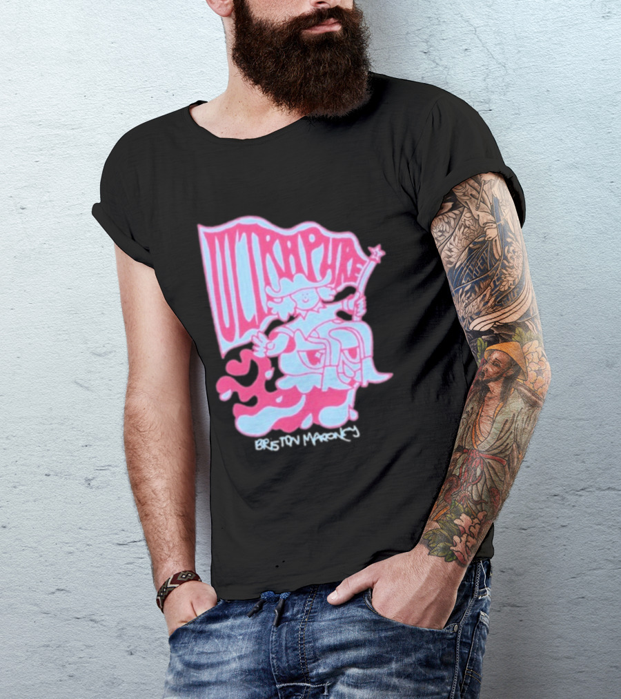 Briston Maroney Ultrapure Pink And Blue Caricature T-Shirt