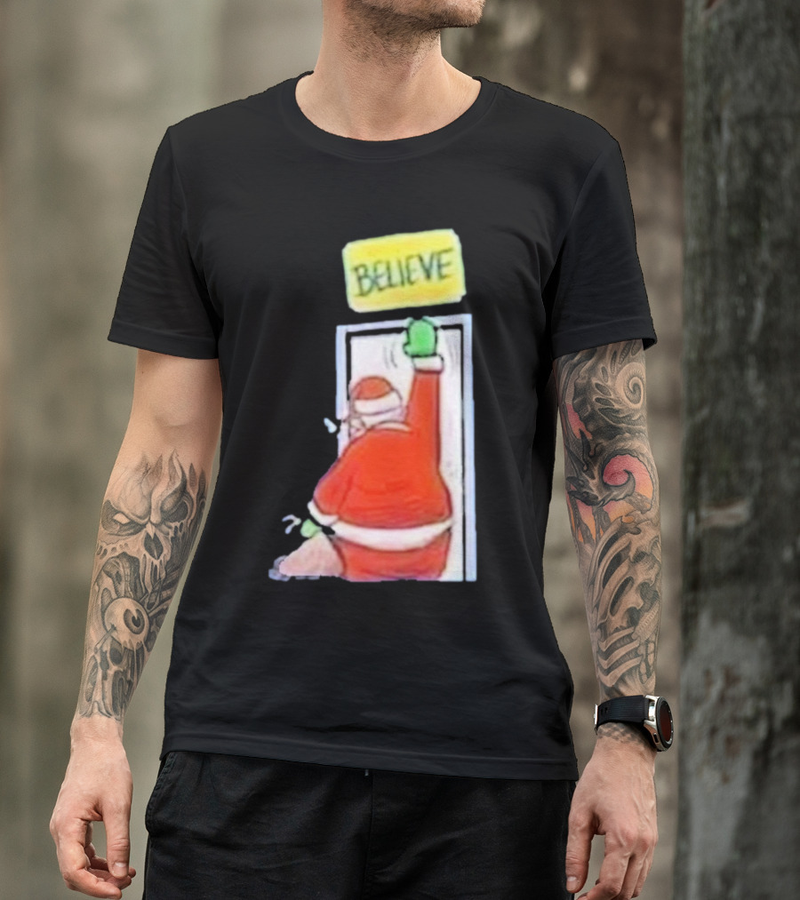 Santa Ted Lasso Believe Christmas Holiday Image T-Shirt