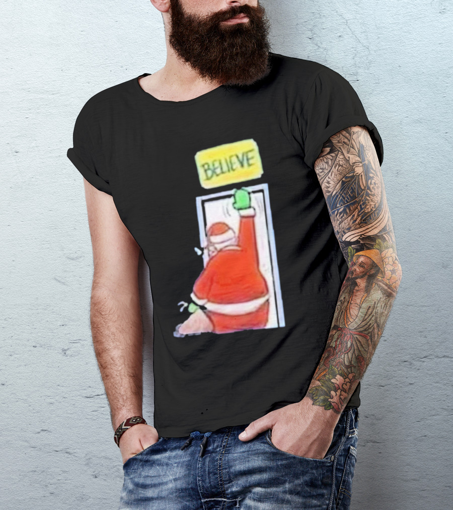 Santa Ted Lasso Believe Christmas Holiday Image T-Shirt