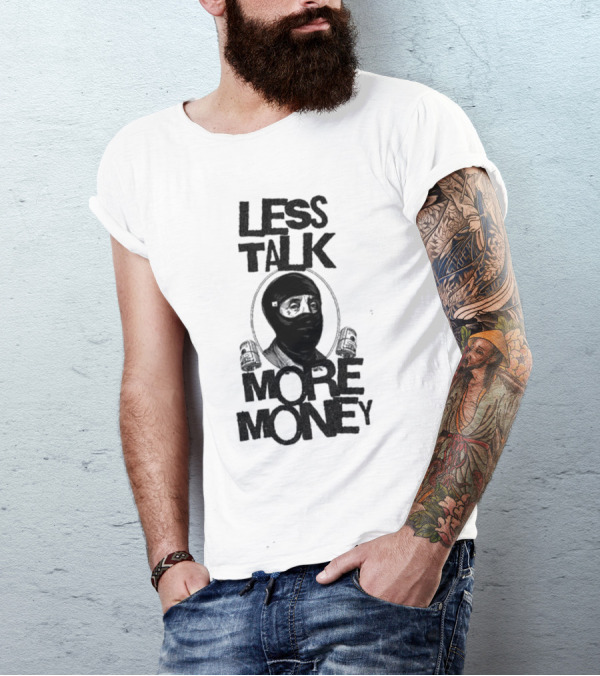 City Boys Franklin Less Talk More Money Masked Figure With Headphones T-Shirt