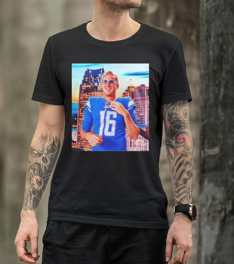 Iced Out Jared Goff Detroit Skyline Football Fashion T-Shirt