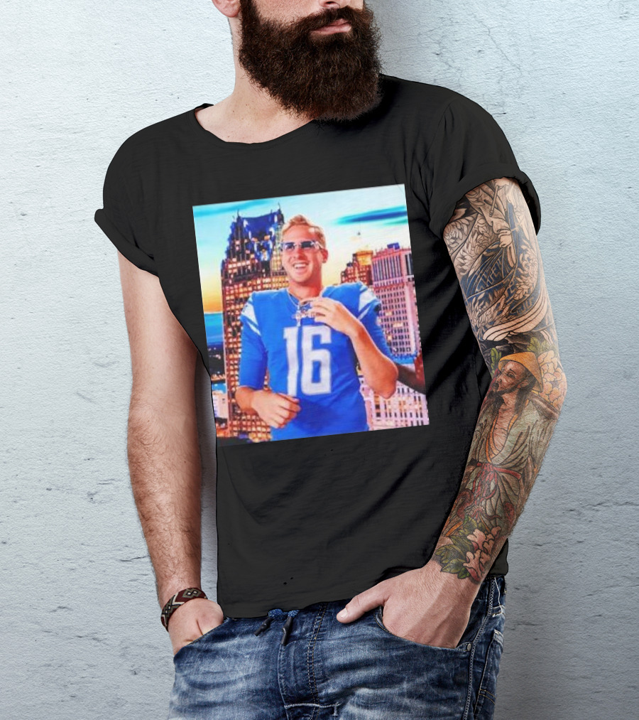 Iced Out Jared Goff Detroit Skyline Football Fashion T-Shirt