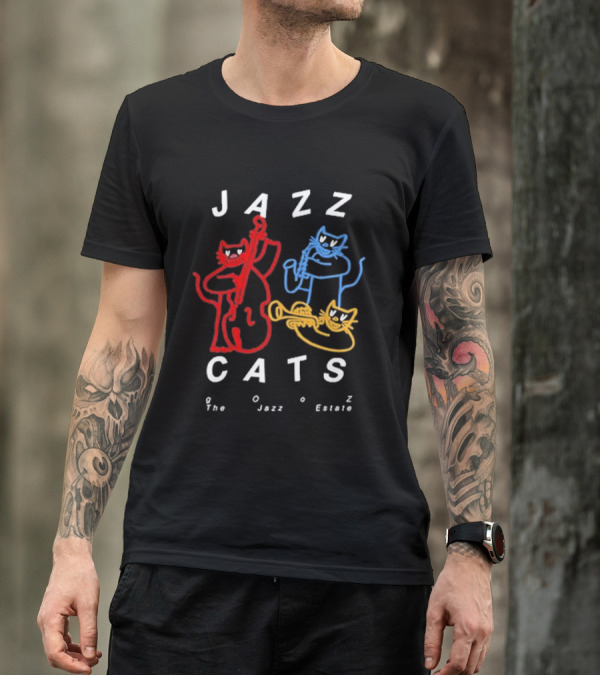 Jazz Estate The Jazz Cats Trio Playing Instruments T-Shirt