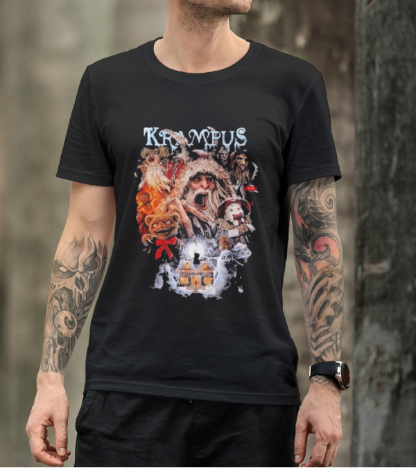 Krampus You Better Watch Out Holiday Horror Icons Christmas Monster Scene T-Shirt