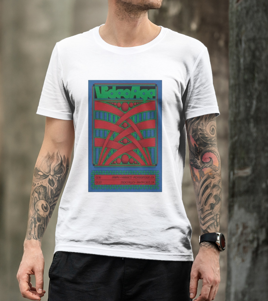 Video Age Pappy Harriet's Pioneertown Moes Alley Santa Cruz Feb 16 20 2025 T-Shirt