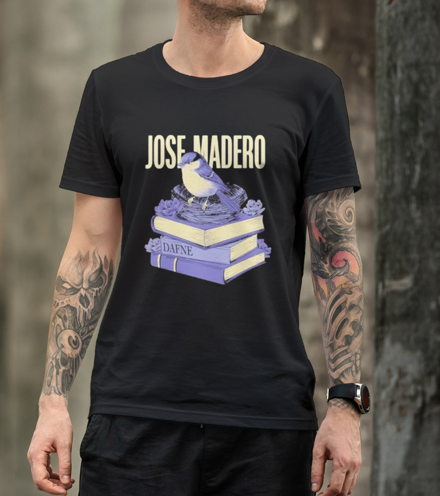 José Madero Dafne Bird On Books T-Shirt