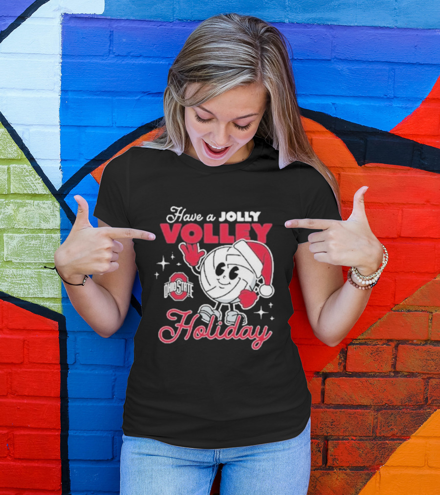 Ohio State Buckeyes Have A Jolly Volley Holiday Christmas T-Shirt