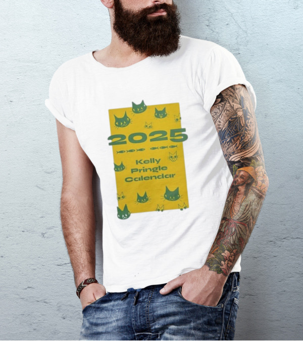 2025 Kelly Pringle Cat Calendar T-Shirt