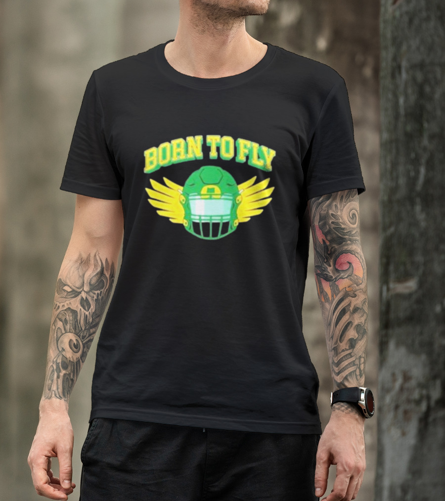 Born To Fly Football Helmet With Wings T-Shirt
