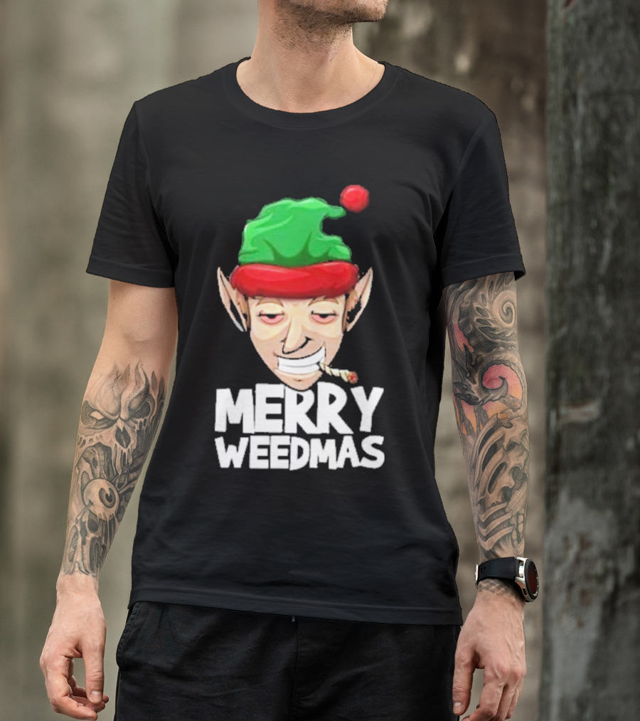 Merry Weedmas Elf Smoking 420 T-Shirt