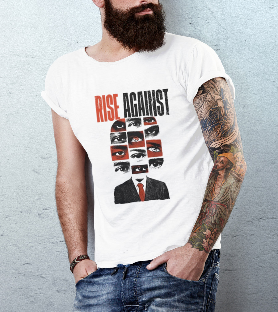 RISE AGAINST Eyes And Suit Big Brother Surveillance T-Shirt
